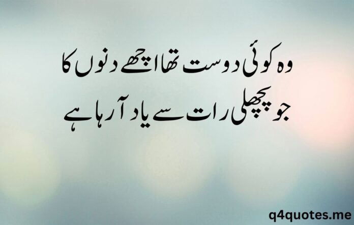 friendship poetry in urdu